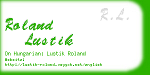 roland lustik business card